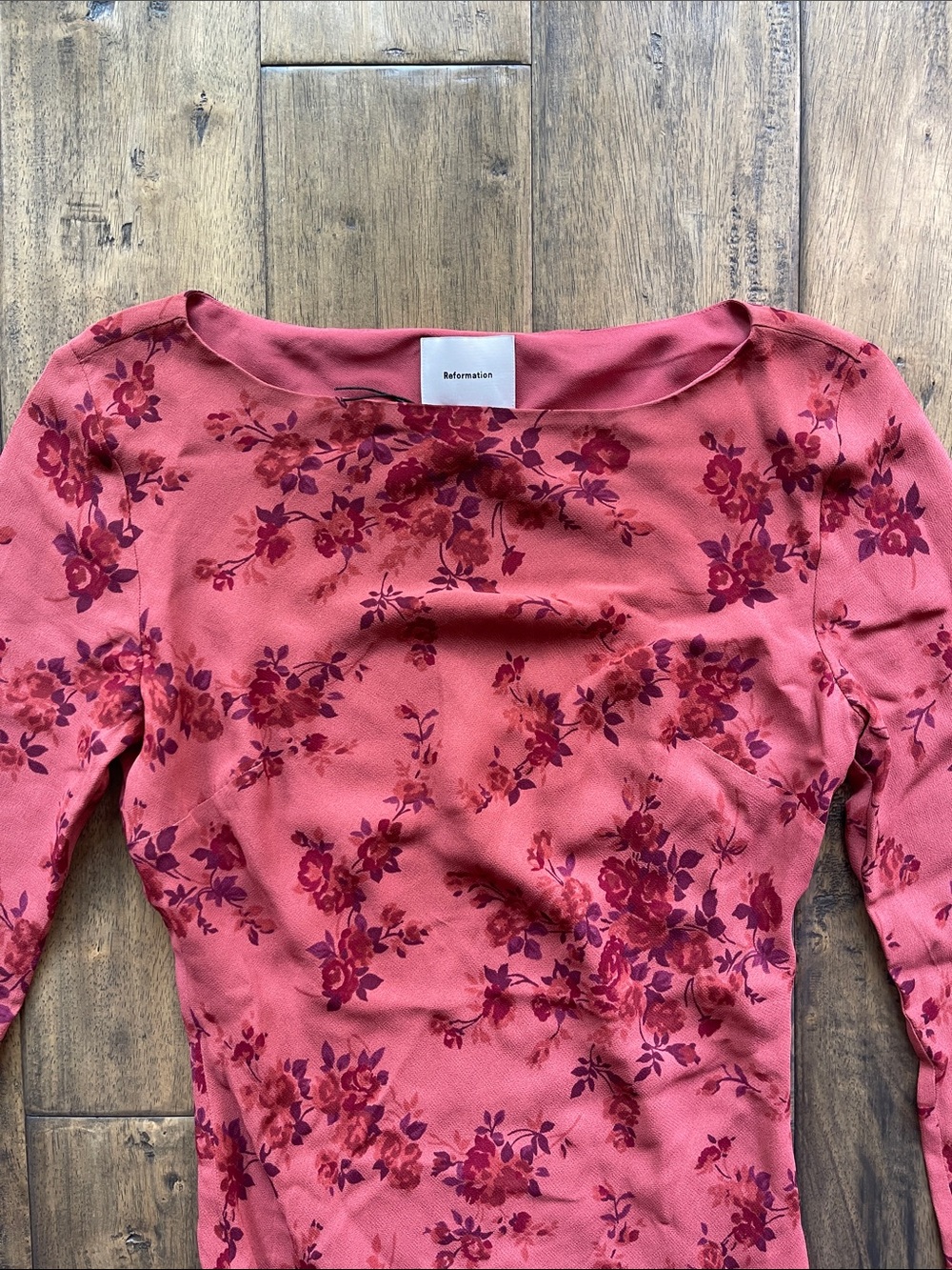Reformation Esra Clarette Long Sleeve Floral Red Maxi Dress Size Medium - Picture 7 of 8